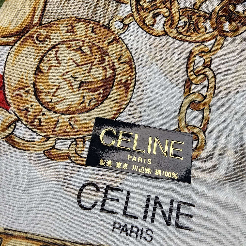 CELINE Bandana Handkerchief Neckerchief Neckwear  Classic Design - Picture 4 of 4